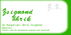 zsigmond uhrik business card